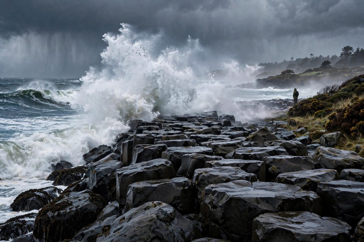 North Jetty storm artwork