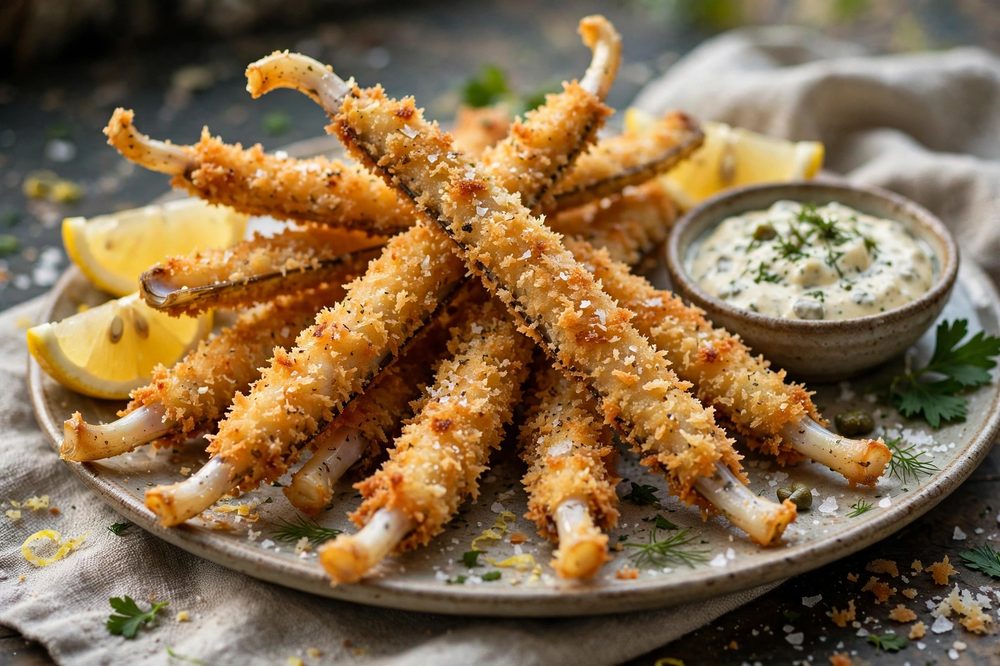 Fried razor clams